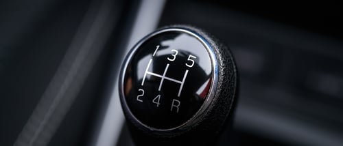 Närbild på växelspak