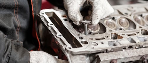 Motorblock i närbild