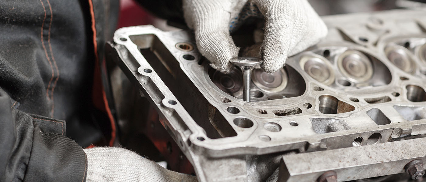 Motorblock i närbild